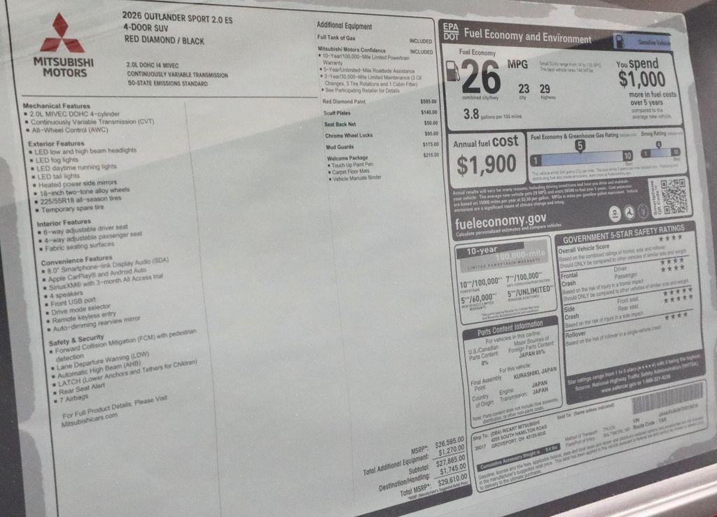 2026 Mitsubishi Outlander Sport Base