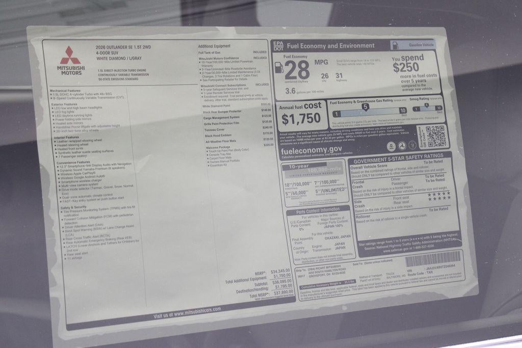 2026 Mitsubishi Outlander SE