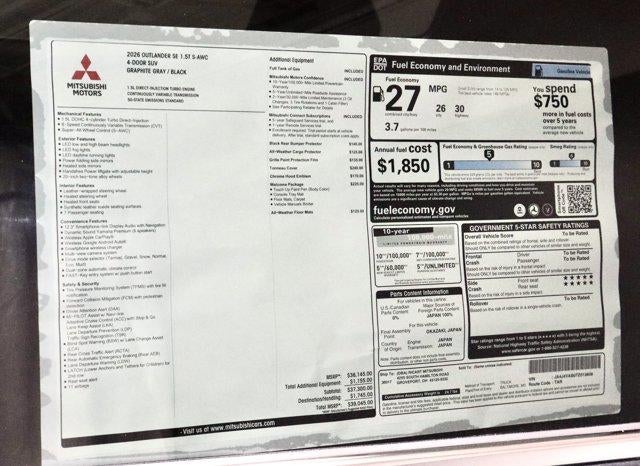 2026 Mitsubishi Outlander SE