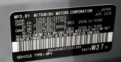 2026 Mitsubishi Outlander SE