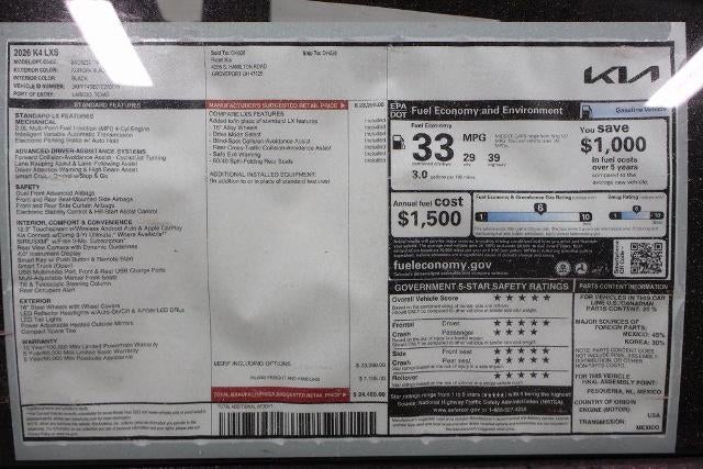 2026 Kia K4 LXS