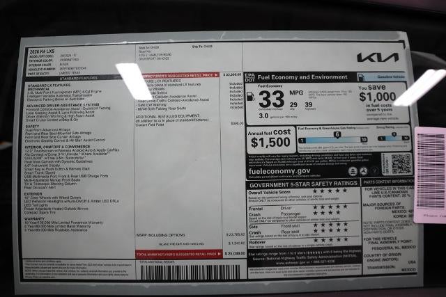 2026 Kia K4 LXS