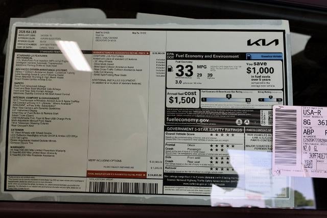 2026 Kia K4 LXS