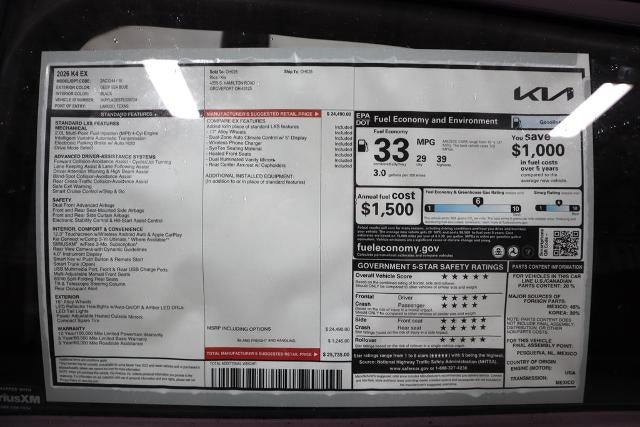 2026 Kia K4 EX