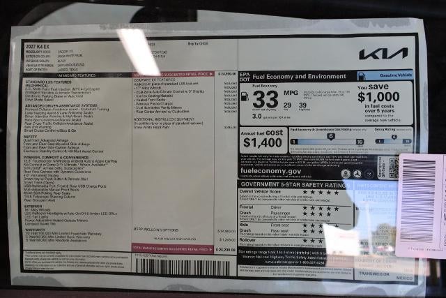 2027 Kia K4 EX