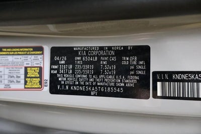 2026 Kia Carnival Hybrid SX
