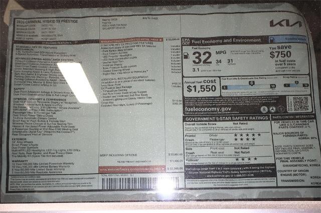 2026 Kia Carnival Hybrid SX Prestige