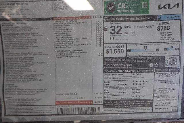 2026 Kia Carnival Hybrid SX