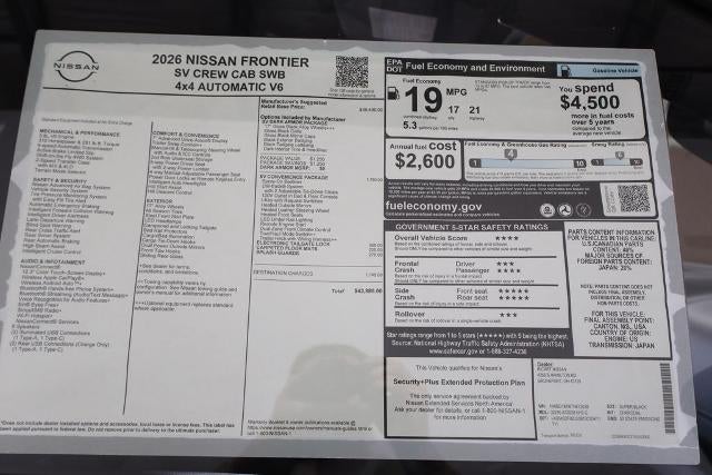 2026 Nissan Frontier SV