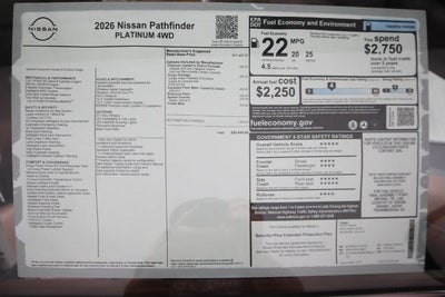 2026 Nissan Pathfinder Platinum