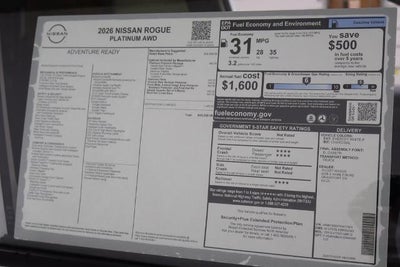 2026 Nissan Rogue Platinum