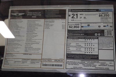 2026 Genesis GV70 3.5T SPORT PRESTIGE AWD