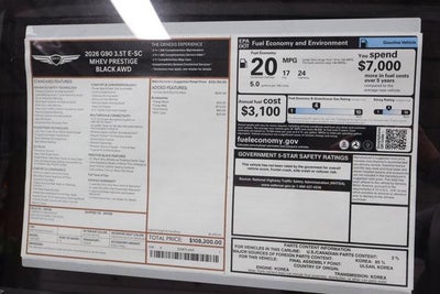 2026 Genesis G90 3.5T E-SC MHEV PRESTIGE BLACK AWD