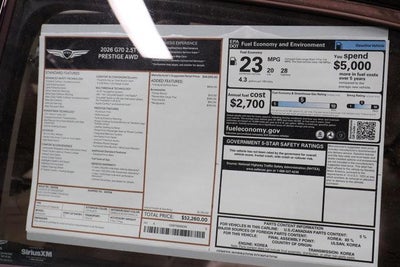 2026 Genesis G70 2.5T Prestige