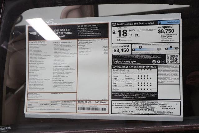2026 Genesis G80 3.5T Sport Prestige