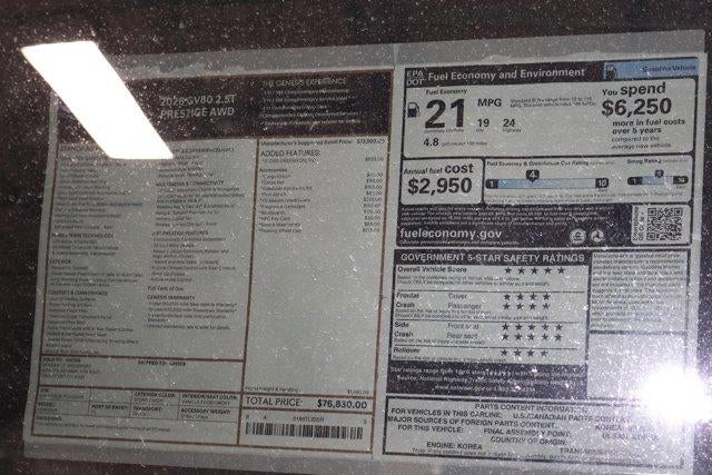 2026 Genesis GV80 2.5T PRESTIGE AWD