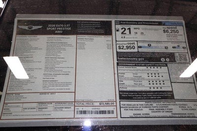 2026 Genesis GV70 3.5T SPORT PRESTIGE AWD