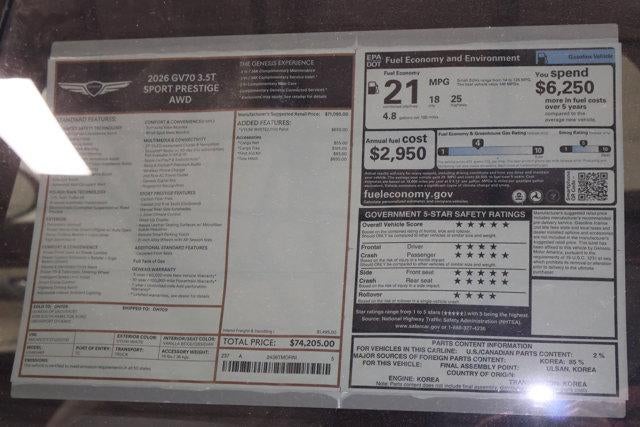2026 Genesis GV70 3.5T SPORT PRESTIGE AWD