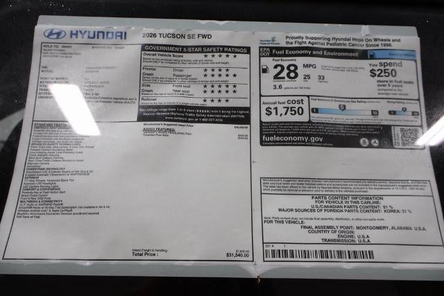2026 Hyundai TUCSON SE FWD