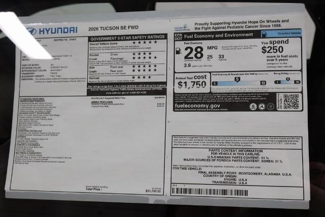 2026 Hyundai TUCSON SE FWD