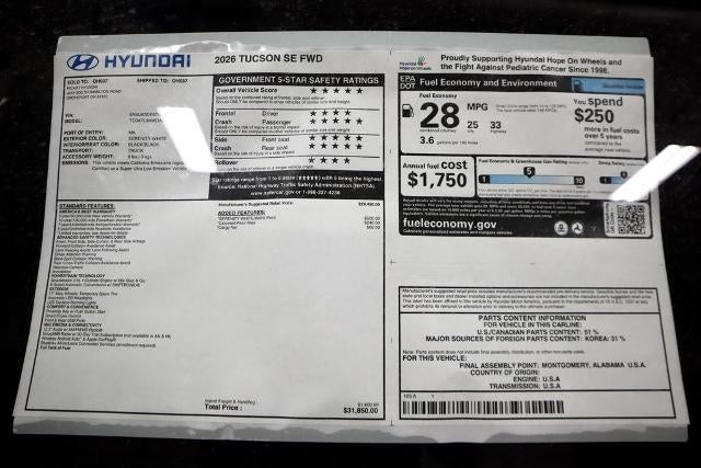 2026 Hyundai TUCSON SE FWD