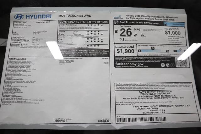 2026 Hyundai TUCSON SE AWD