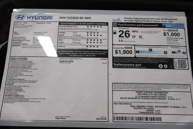 2026 Hyundai TUCSON SE AWD