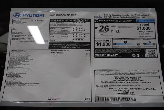 2026 Hyundai TUCSON SE AWD