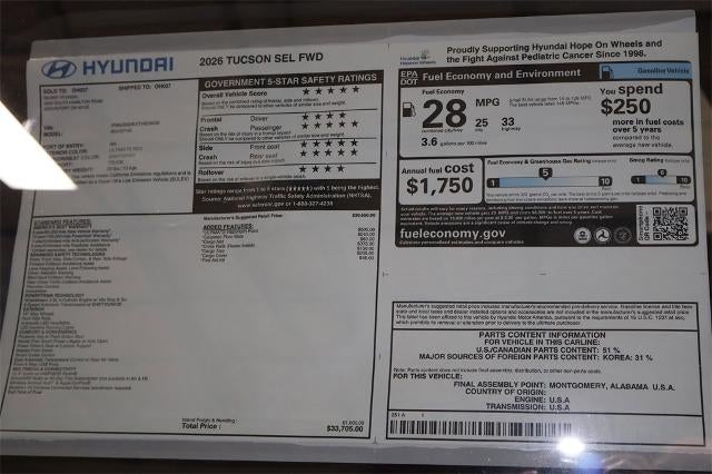 2026 Hyundai TUCSON SEL FWD