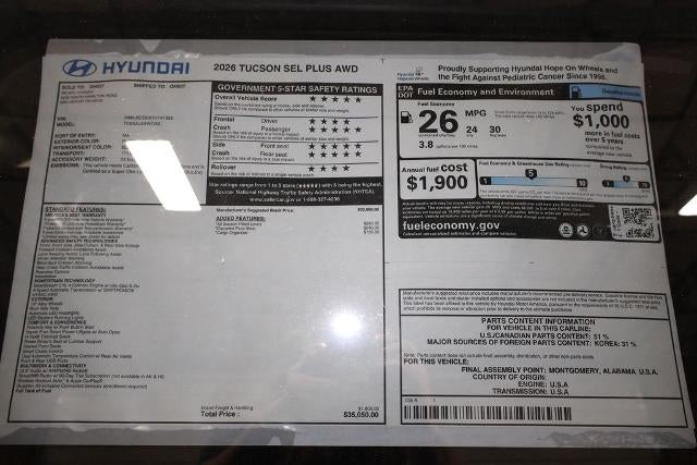 2026 Hyundai TUCSON SEL Plus AWD