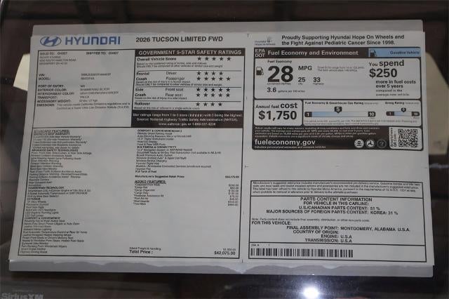 2026 Hyundai TUCSON Limited FWD