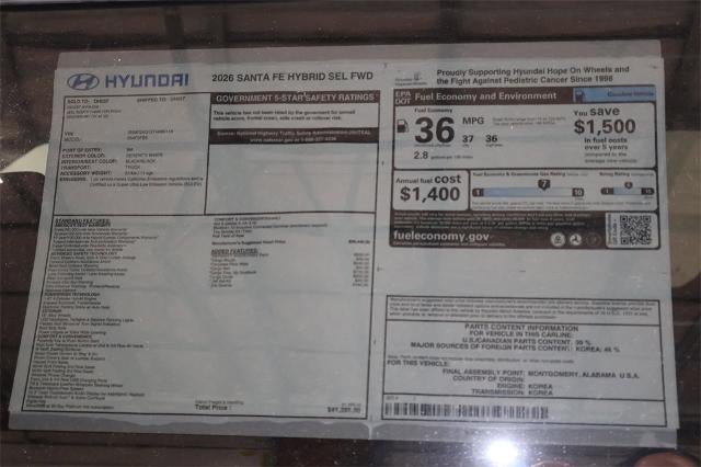 2026 Hyundai SANTA FE Hybrid SEL FWD