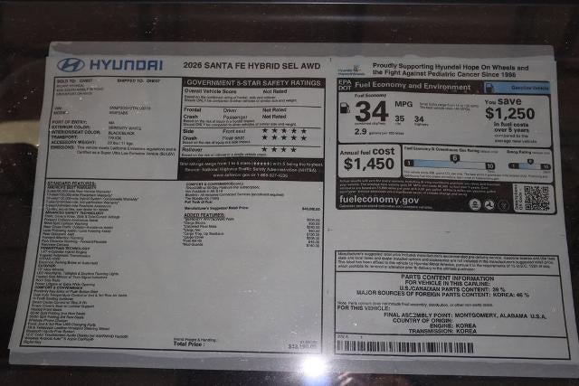 2026 Hyundai SANTA FE Hybrid SEL AWD