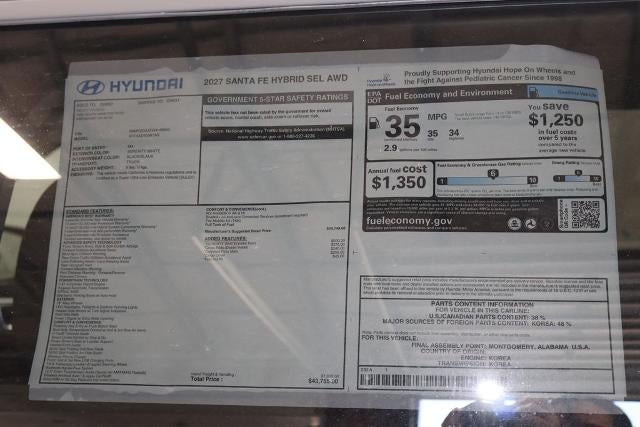 2027 Hyundai SANTA FE Hybrid SEL AWD