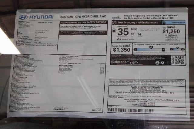 2027 Hyundai SANTA FE Hybrid SEL AWD