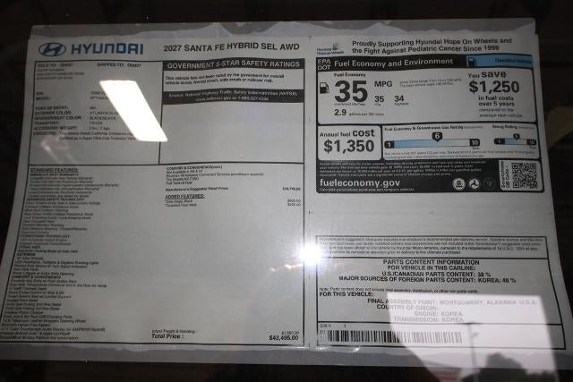 2027 Hyundai SANTA FE Hybrid SEL AWD