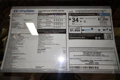 2026 Hyundai SANTA FE Hybrid Limited 6P AWD