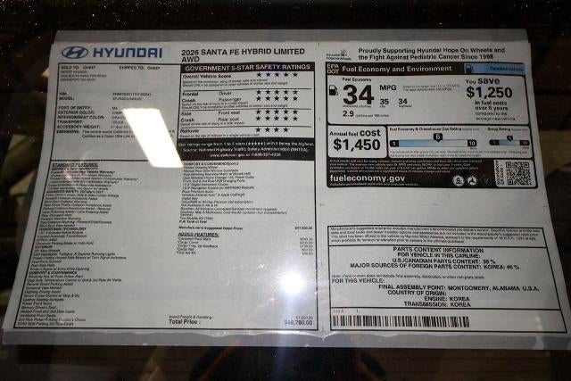 2026 Hyundai SANTA FE Hybrid Limited 6P AWD