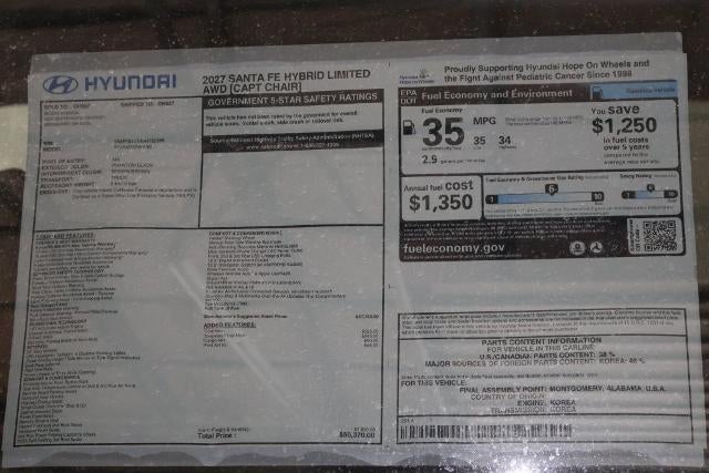 2027 Hyundai SANTA FE Hybrid Limited 6P AWD