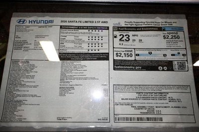 2026 Hyundai SANTA FE Limited 6P AWD
