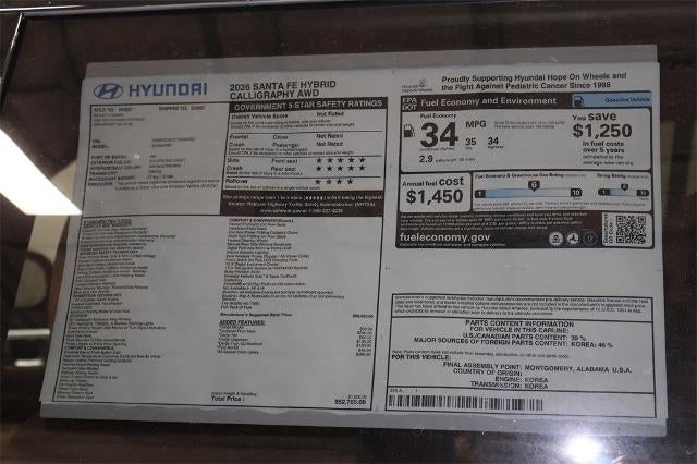 2026 Hyundai SANTA FE Hybrid Calligraphy AWD
