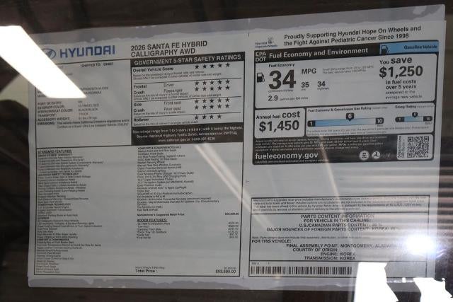 2026 Hyundai SANTA FE Hybrid Calligraphy AWD
