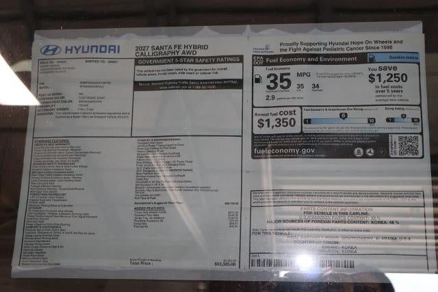 2027 Hyundai SANTA FE Hybrid Calligraphy AWD