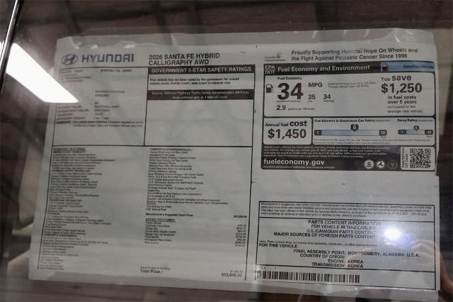 2026 Hyundai SANTA FE Hybrid Calligraphy AWD