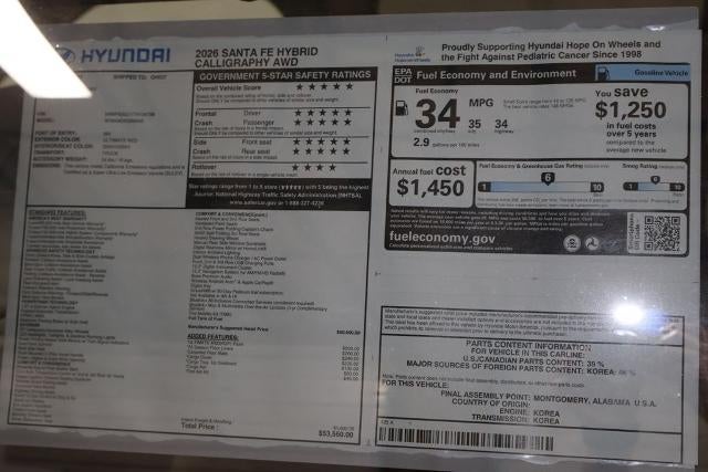 2026 Hyundai SANTA FE Hybrid Calligraphy AWD