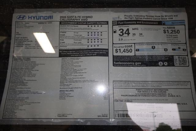 2026 Hyundai SANTA FE Hybrid Calligraphy AWD