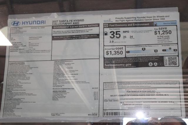 2027 Hyundai SANTA FE Hybrid Calligraphy AWD