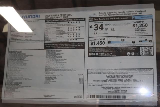 2026 Hyundai SANTA FE Hybrid Calligraphy AWD