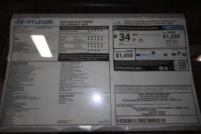 2026 Hyundai SANTA FE Hybrid Calligraphy AWD