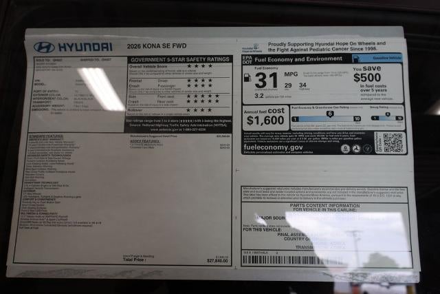 2026 Hyundai KONA SE FWD